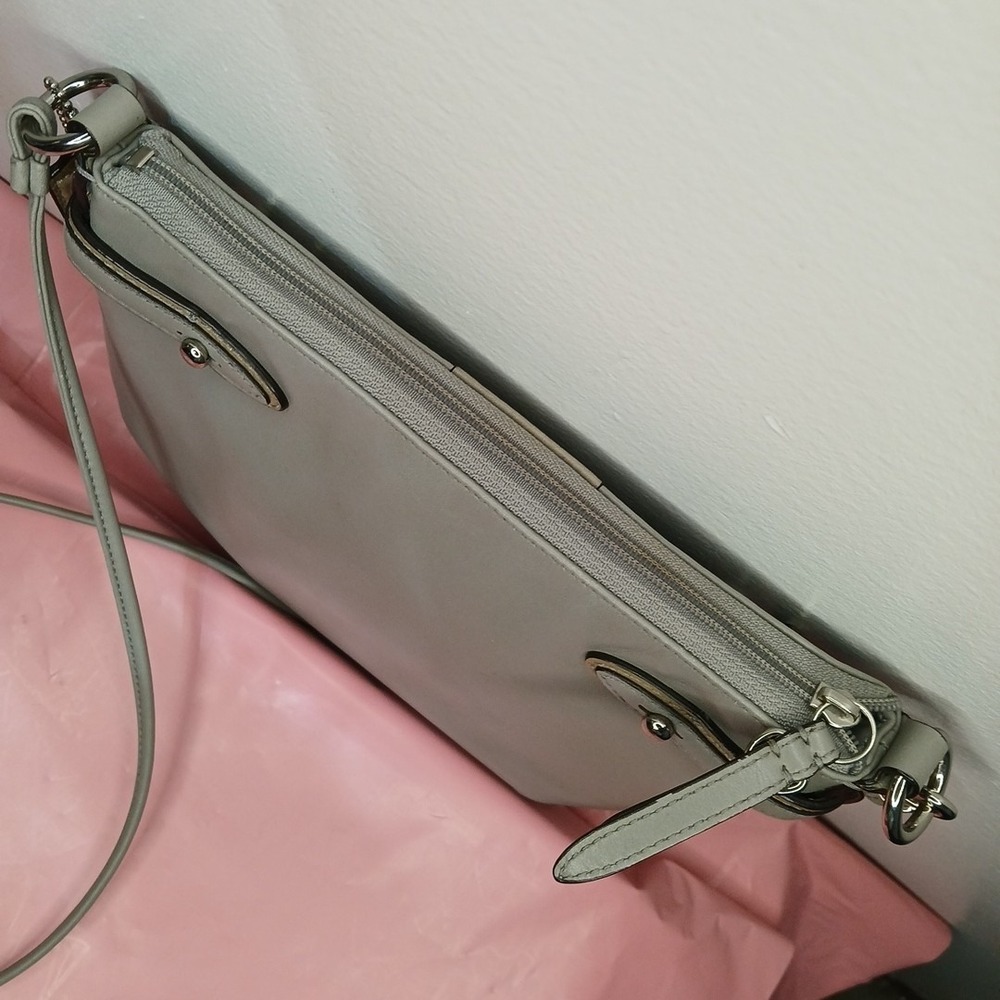 Coach Collette Gray Leather Slim Crossbody Bag Purse Satchel C Logo #44808 2011 - Picture 9 of 12